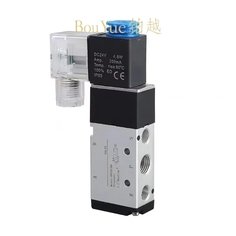 for Yatek 4V210-08 Solenoid Valve 2 Position 5 Way Directional Control Valve 24V DC Pneumatic Air Valve