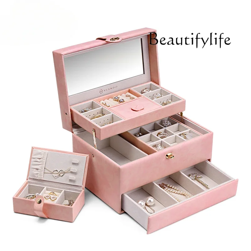 Nordic style exquisite jewelry box large capacity jewelry storage box