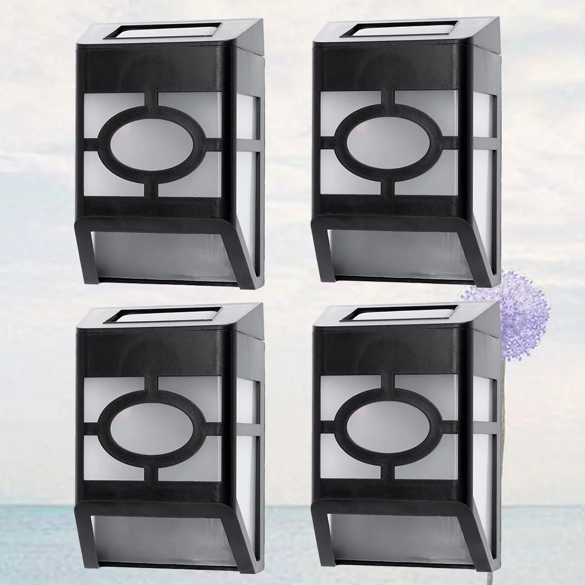 

4Pcs Solar Retro LED Wall Light Black Warm Outdoor Waterproof Yard Lamp Practical Solar Tool for Garden Patio