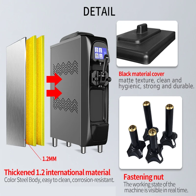 ماكينة آيس كريم ناعم القوام التجارية الصغيرة ذات الطراز الجديد ماكينة آيس كريم ناعم المثلجات موزع آيس كريم متجر الحلوى