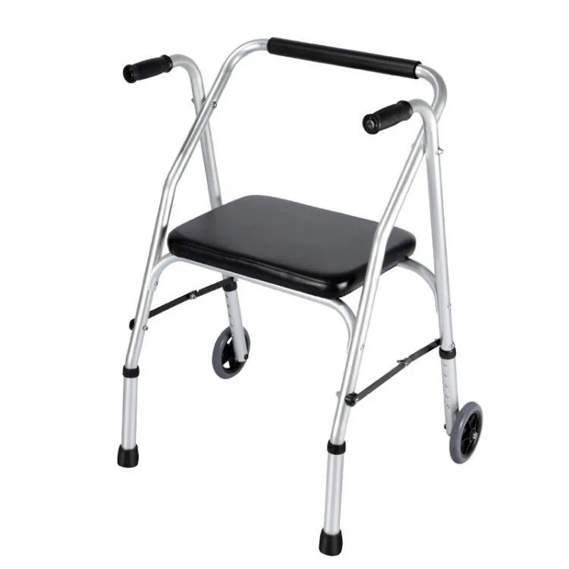 Supportive WalkersAluminum Alloy Elderly Rehabilitation Aid with Wheeled Armrest Frame Mobility Support Walker