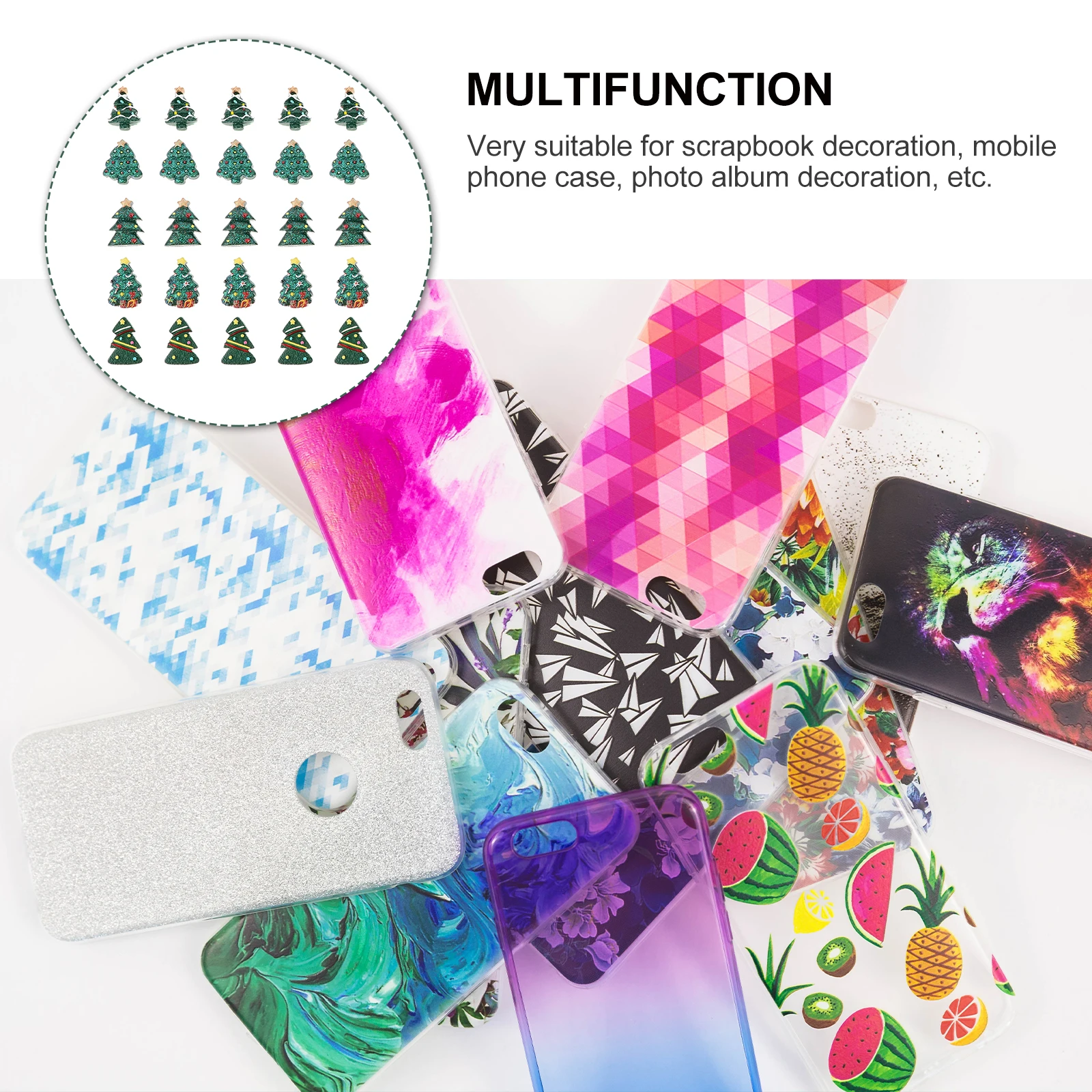 

25Pcs Resin Christmas Tree Charms Xmas DIY Ornaments Earring Pendants Green Decorations Christmas Resin Charms