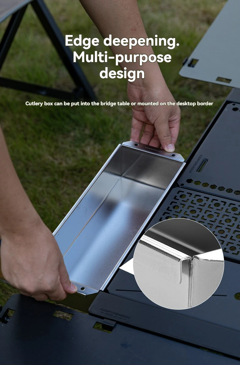 CAMPINGMOON CK-11 Outdoor Camping Reise Picknick Besteck Utensil Edelstahl Lebensmittelbehälter Gemüsebox – Detail 8