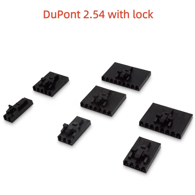 

10/100PCS DuPont 2.54 with lock shell plug 2P3P4P5P6P7P8P9P connector