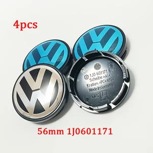 4 Units Central Wheel Central 3B 7601171 Central Wheel Central Substitution 65mm Chrome and Black For Volkswagen 9 Main Sales Center Jante VW - №6