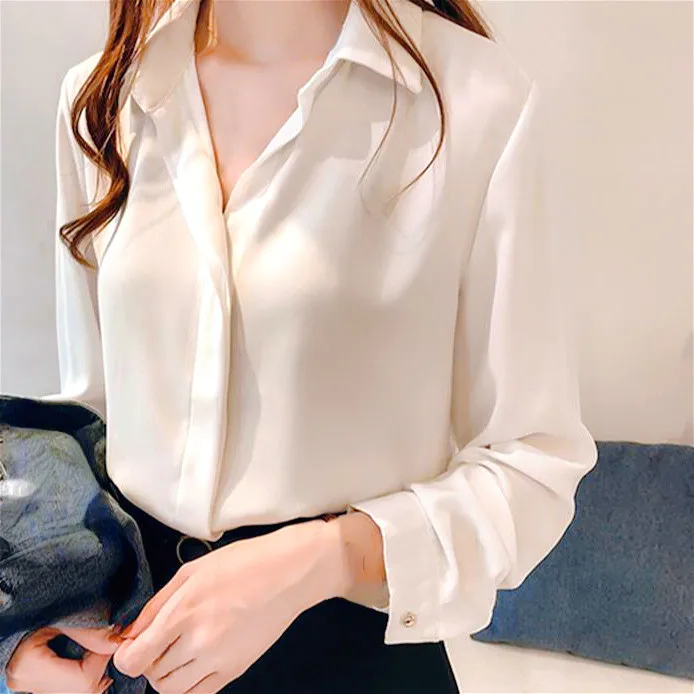 Formal Social Women Stylish Elegant Blouses Clothing New White Tops Female Formal