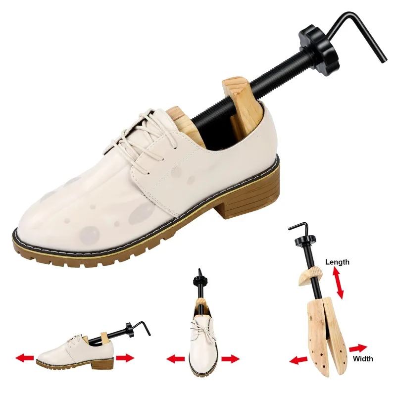 New Wooden Shoe Trees Adjustable Shoe Stretcher Expander Men Women Unisex Length Width Shoes for Wide Feet Extender Keepe Heels