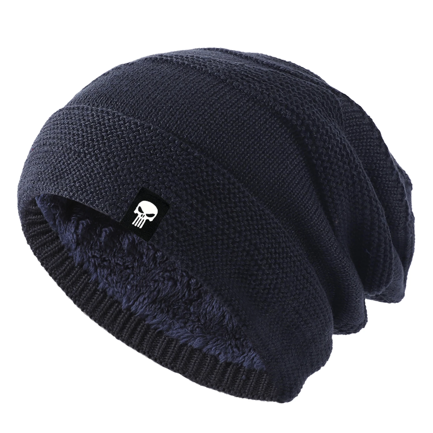 الشتاء في الهواء الطلق الدافئة سميكة الصوف بطانة قبعة للجنسين الدافئة الجمجمة قبعة دافئة محبوك قبعة الشتاء #5