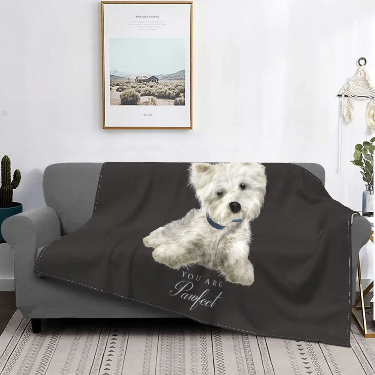 Westie West Highland White Terrier Dog Blanket Soft Fleece Spring Warm Flannel Throw Blankets for Sofa Car Bedding Quilt