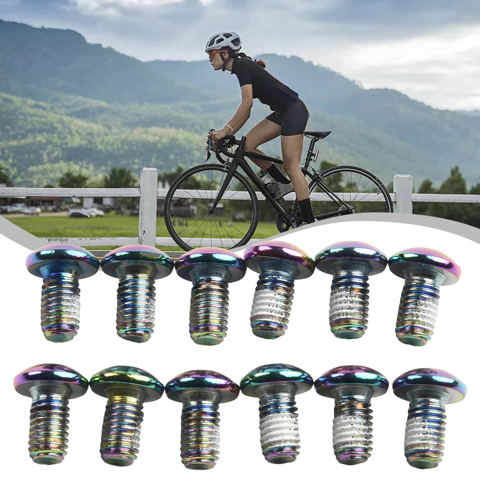 Nut Screw 12 Pack Bicycle Brake Disc Colorful M5 X 10mm Mountain Bike Stainless Screws Stainless Steel Functional