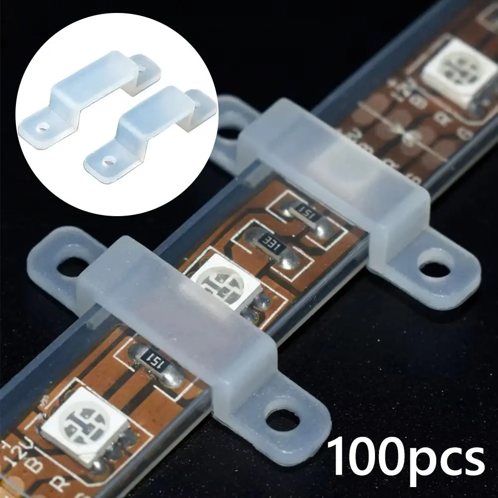 100 قطعة سيليكون LED قطاع فيكس كليب 8/10/12/16 مللي متر لا التظليل LED قطاع تصاعد بين قوسين شريط إضاءة مشبك النيون أنبوب تصاعد #5