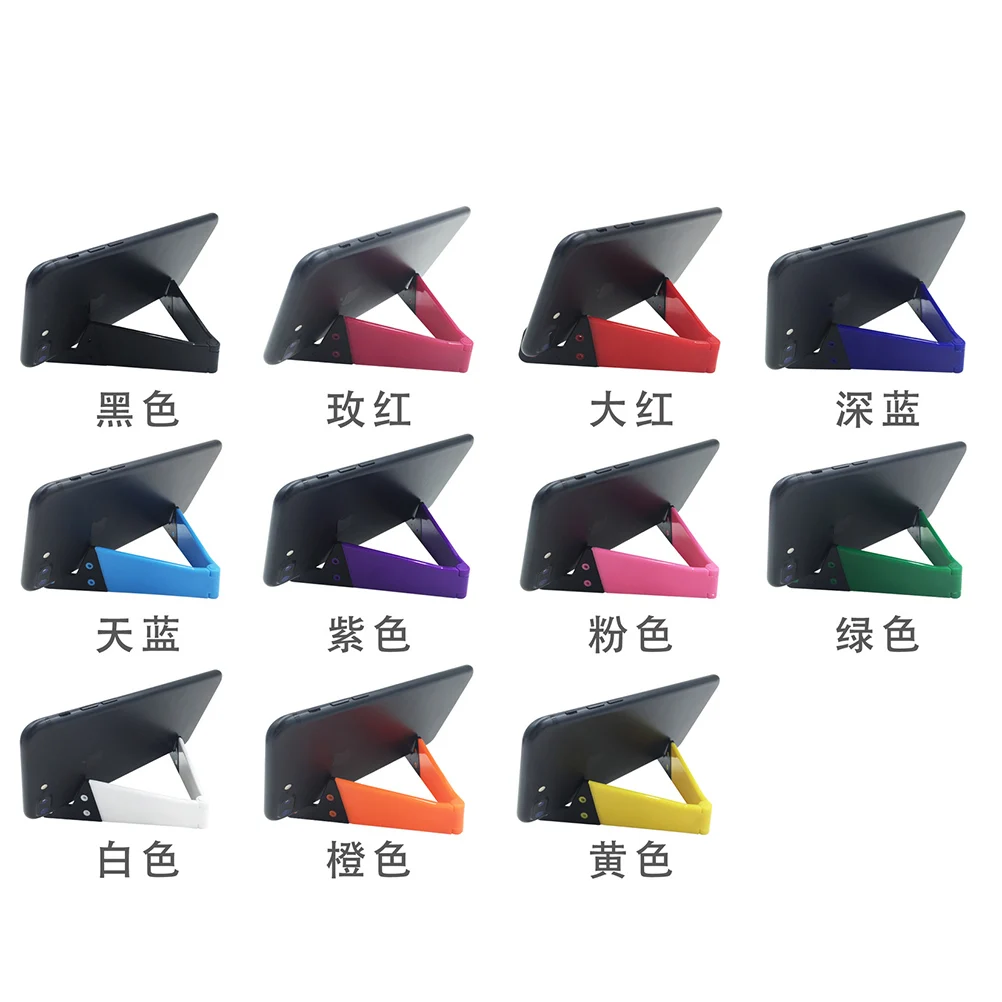 

5 pcs Phone Tablet Stand Foldable Hard Plastic Desktop Holder Swivel Hinge Sturdy Portable V Shape Travel Friendly