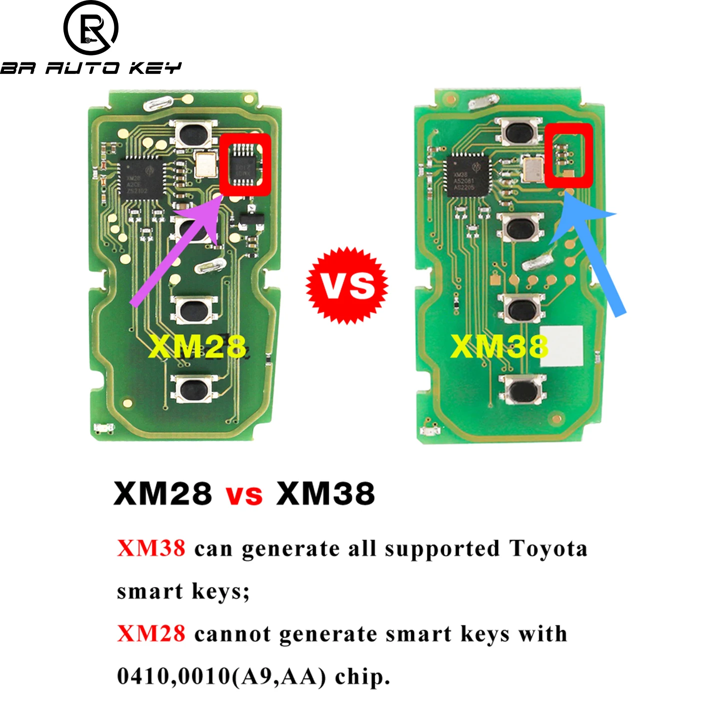 XSTO01EN Universal VVDI XM38 Smart Key Fob for Toyota 4D 8A 4A Support 312/314/315/434MHZGenerate by Xhorse vvdi Key Tool