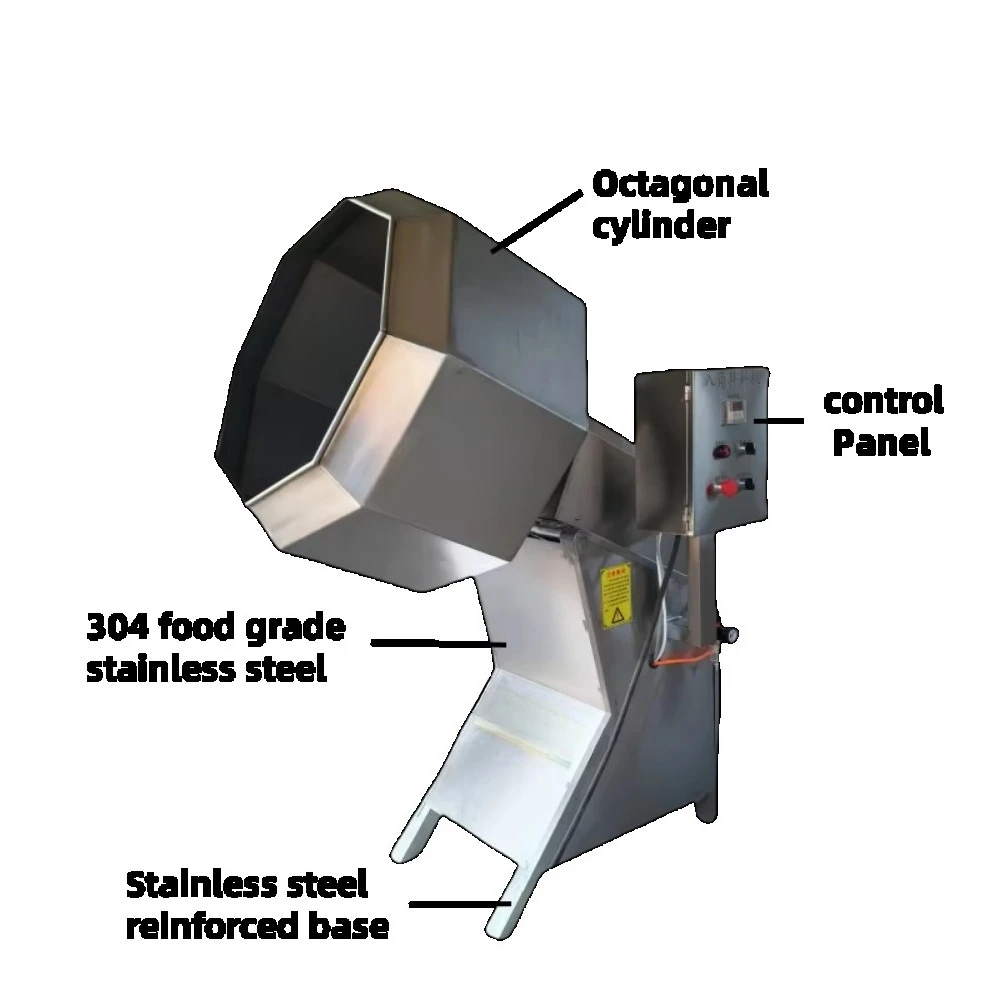 Industrial Snack Food Octagon Seasoning Mixer Industry  Efficient Flavor Coating Machine for Chips Nuts with Custom Solution
