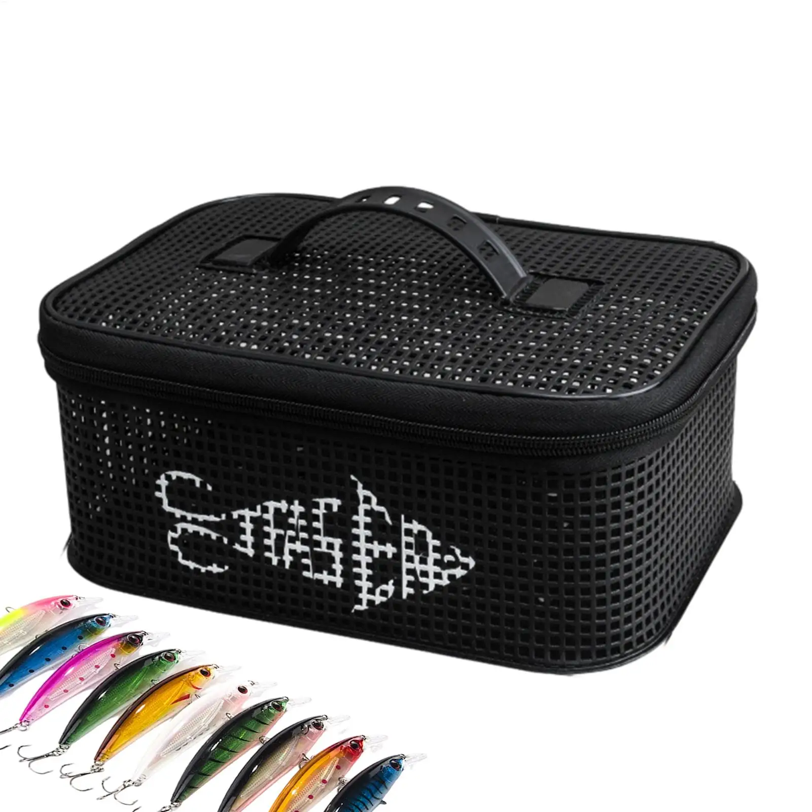 Small Tackle Bag Hollow Drainage Fishing Gear Storage Handbag Lightweight Jig Handbag For Saltwater Kayak Outdoor Shore Camping