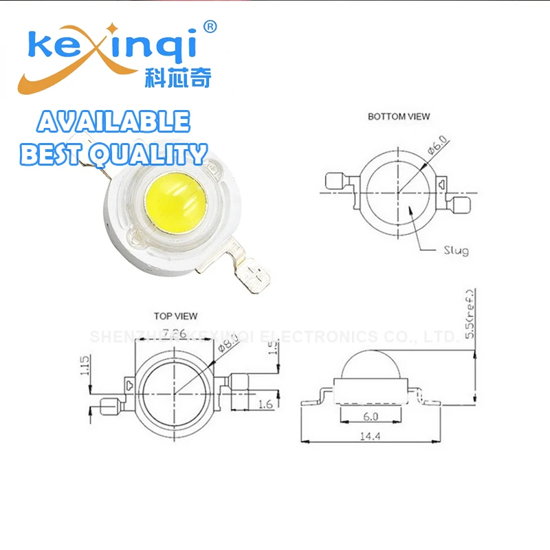 50pcs 1W 3W 5W High Power LED 1W 3W 5W Natural White (4000-4500K) LED Chip Lamp Bulbs SMD COB Diodes Grow Light Beads