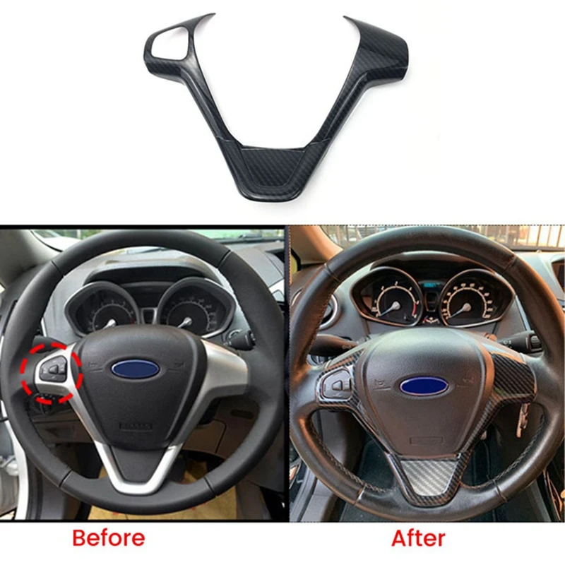 

Панель рулевого колеса из углеродного волокна для Ford Fiesta MK7 2009-2017 Ecosport 2012-2017