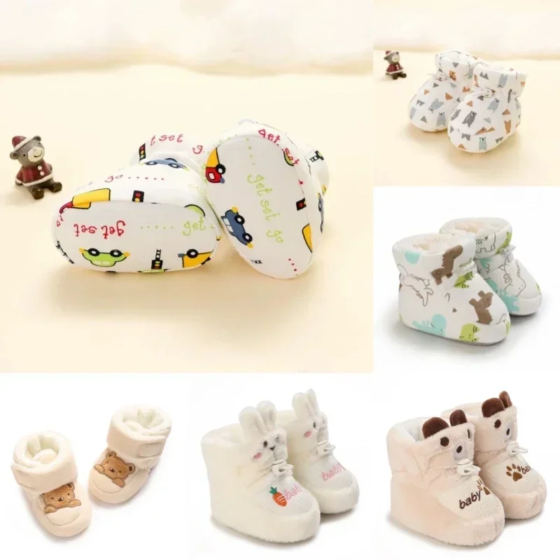 

Winter Cute Cartoon Baby Boots for Boys and Girls Cotton Soft Sole Anti slip and Warm Preschool Children's Walking Shoes with