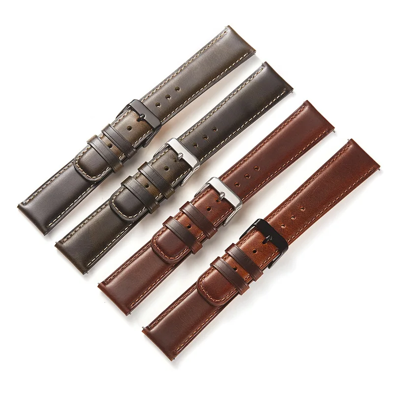 Watch straps for men 20 22mm high quality Genuine Leather Watchband Soft Material Watch Band For samsung huawei watch UTHAI