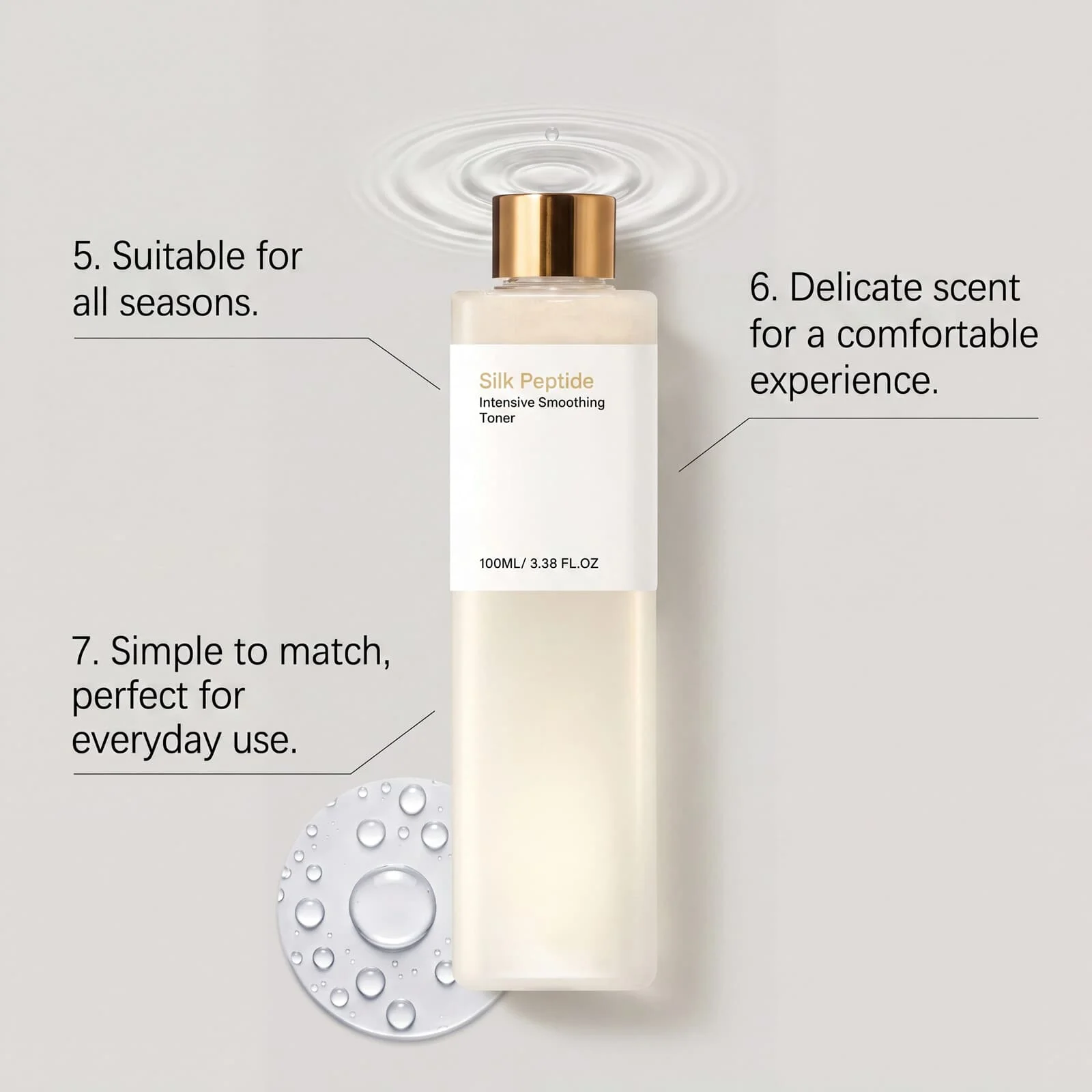 100L Facial Toner Daily Moisturizing Improve Smoothness Refreshing Non-sticky Soothing Redness Glowing Face Toner for All Skin