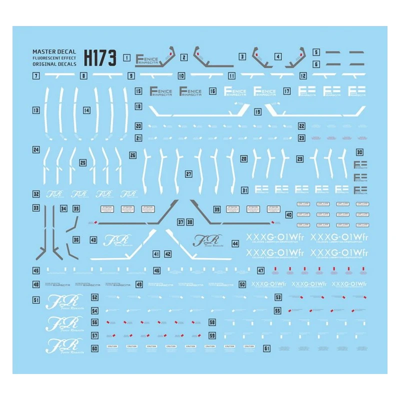 New Master Waterslide Decal High Precision Fluorescent Model Accessories H173 for HGBF 1/144 Build Fighters Diy Model Kit Parts