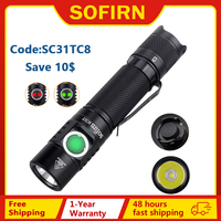 (Code:SC31TC8,Save 10$)Sofirn SC31T 2000LM Tactical Flashlight USB C Rechargeable LED Torch 18650 Flashlight with Tail Switch