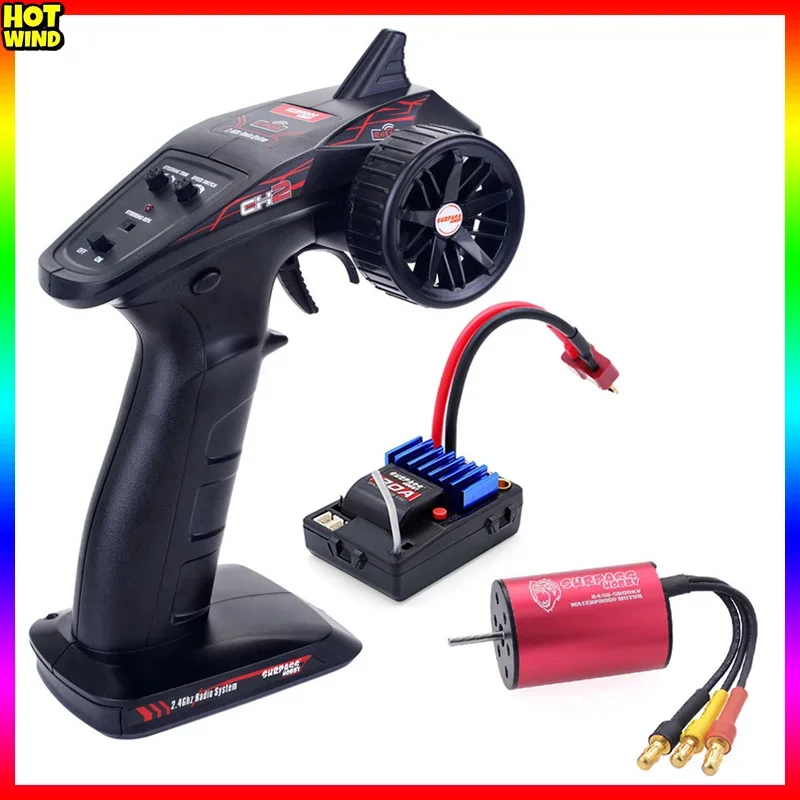 Surfass Hobby Remote Control 2.4ghz Radio System Transmitter 2channel 30a Electrically Adjustable Esc Waterproof Brushless Motor