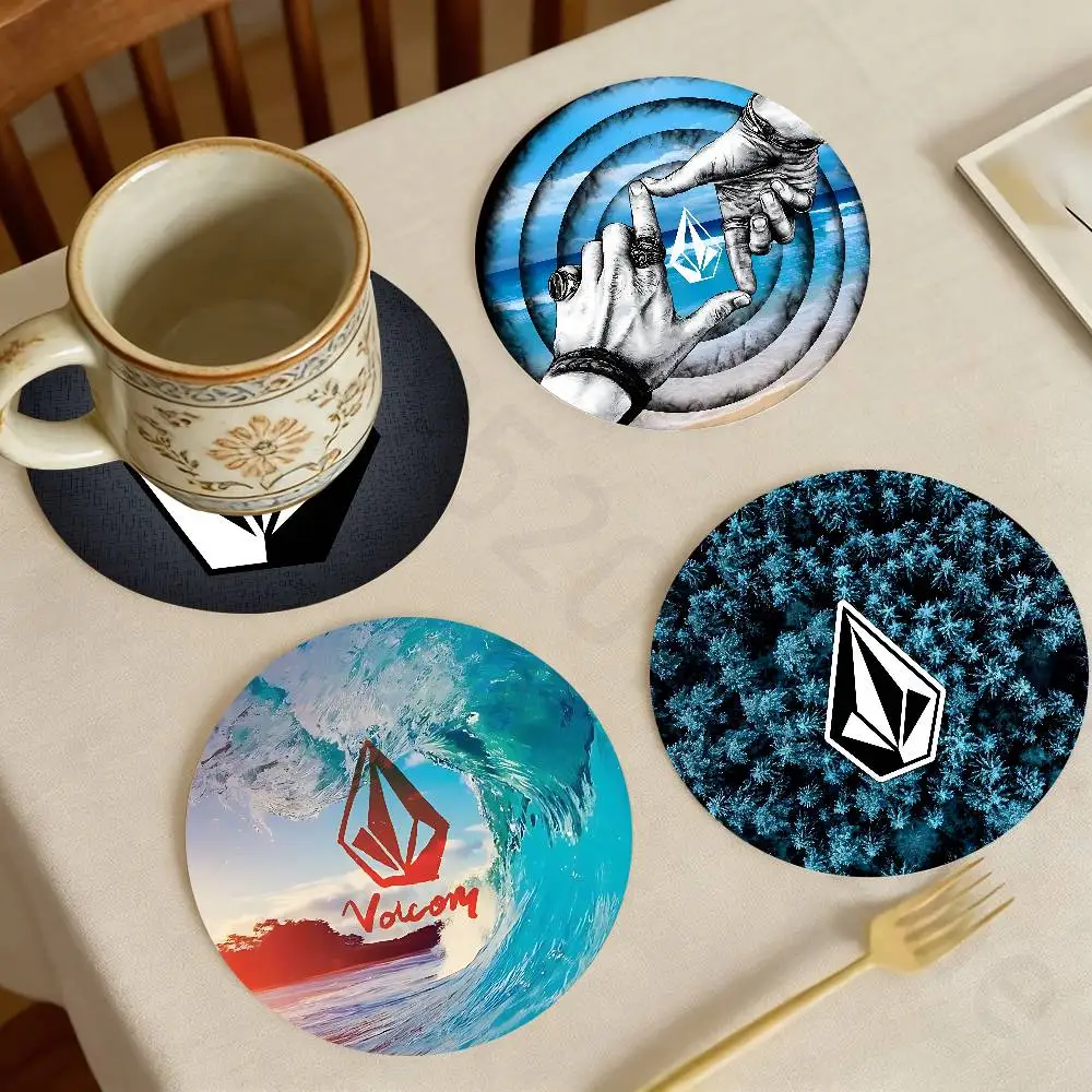 

V-VOLCOM-S Sport Style Wooden Theme Desktop Heat Mats Home Decor Coffee Mug Coasters For Office Restaurant