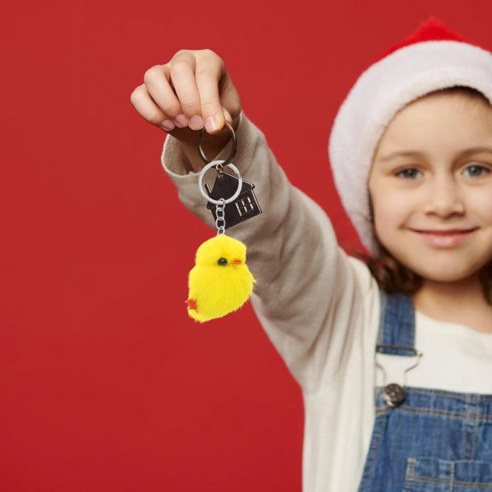 

8Pcs Yellow Chick Keychain Mini Chicken Soft Stuffed Bag Charm Cute Animal Keyring Easter Party Favors Chicken Keychain