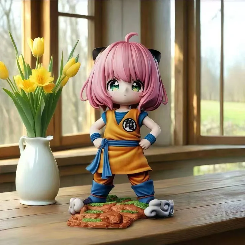 Nova família espião x anya forger q versão figura criativa ins de alto valor bidimensional linda menina anime boneca ornamento de mesa