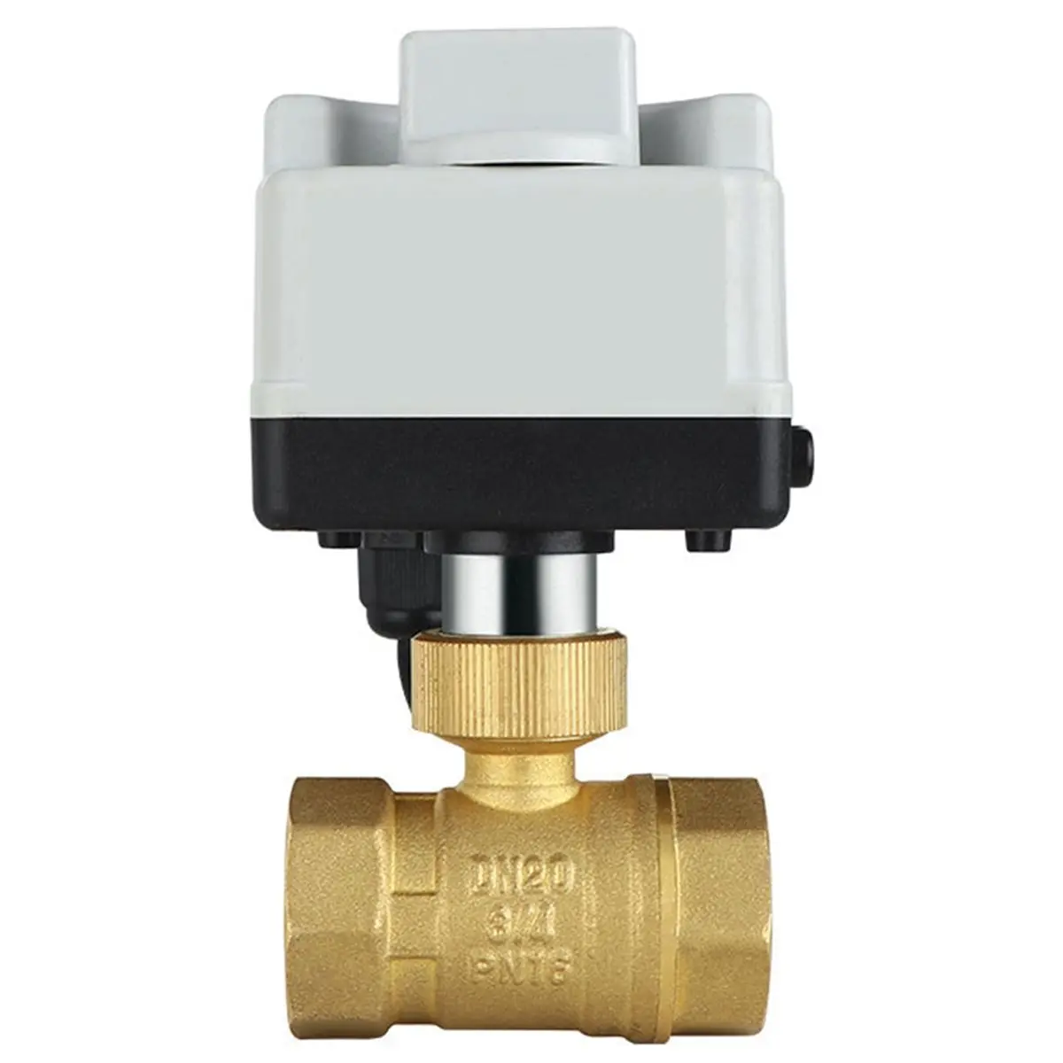 HITL AC220V 2 Way DN20 with Manual Switch Brass Motorized Ball Valve 3-Wire Two Control Electric Actuator