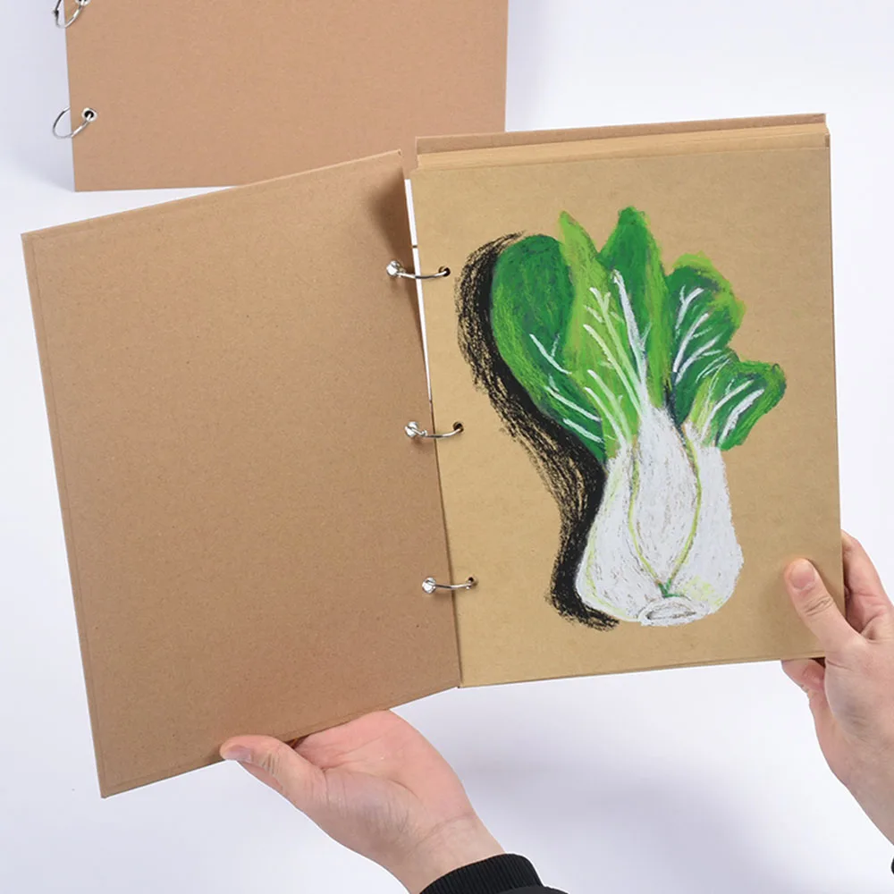 A4 Loose-leaf DIY Photo Album Kraft Paper Couple Baby Souvenir Book Large Drawing Book Thickened Hard Cover Can Add Inside Page