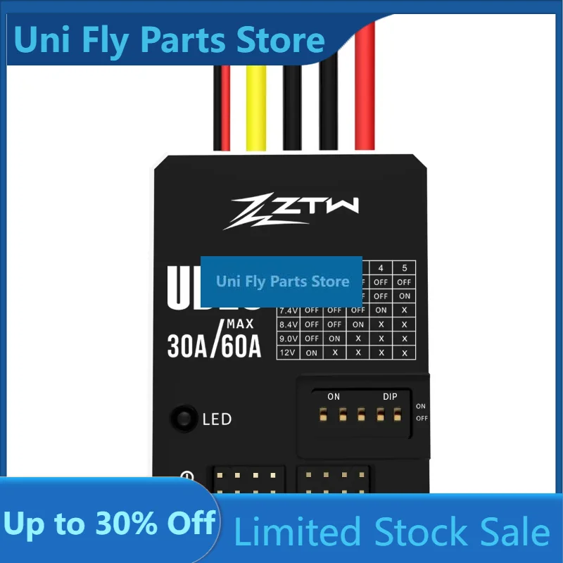 UniFly1pcs for ZTW UBEC 30A HV 3-18S Adjustable Output Voltage 5.2V-12V External BEC For RC Airplane Helicopter  Quadcopter