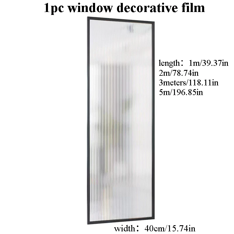 1pc Window Film Electrostatic Adsorption Translucent Self Adhesive Film  Bathroom Privacy Anti Look Stripe Window Film
