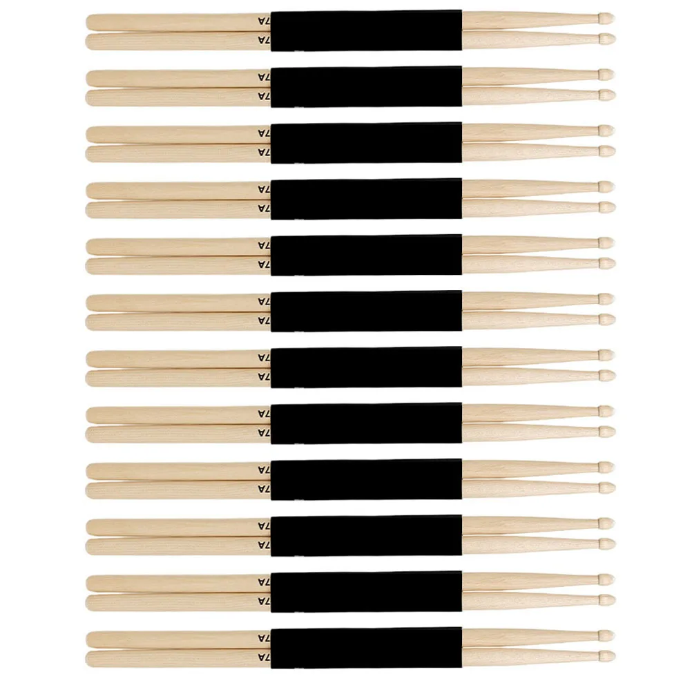 

12Pairs Maple Drumsticks Balanced Design Smooth Articulate Sound Ideal for Jazz Drumming Percussion Equipment Sturdy Drum
