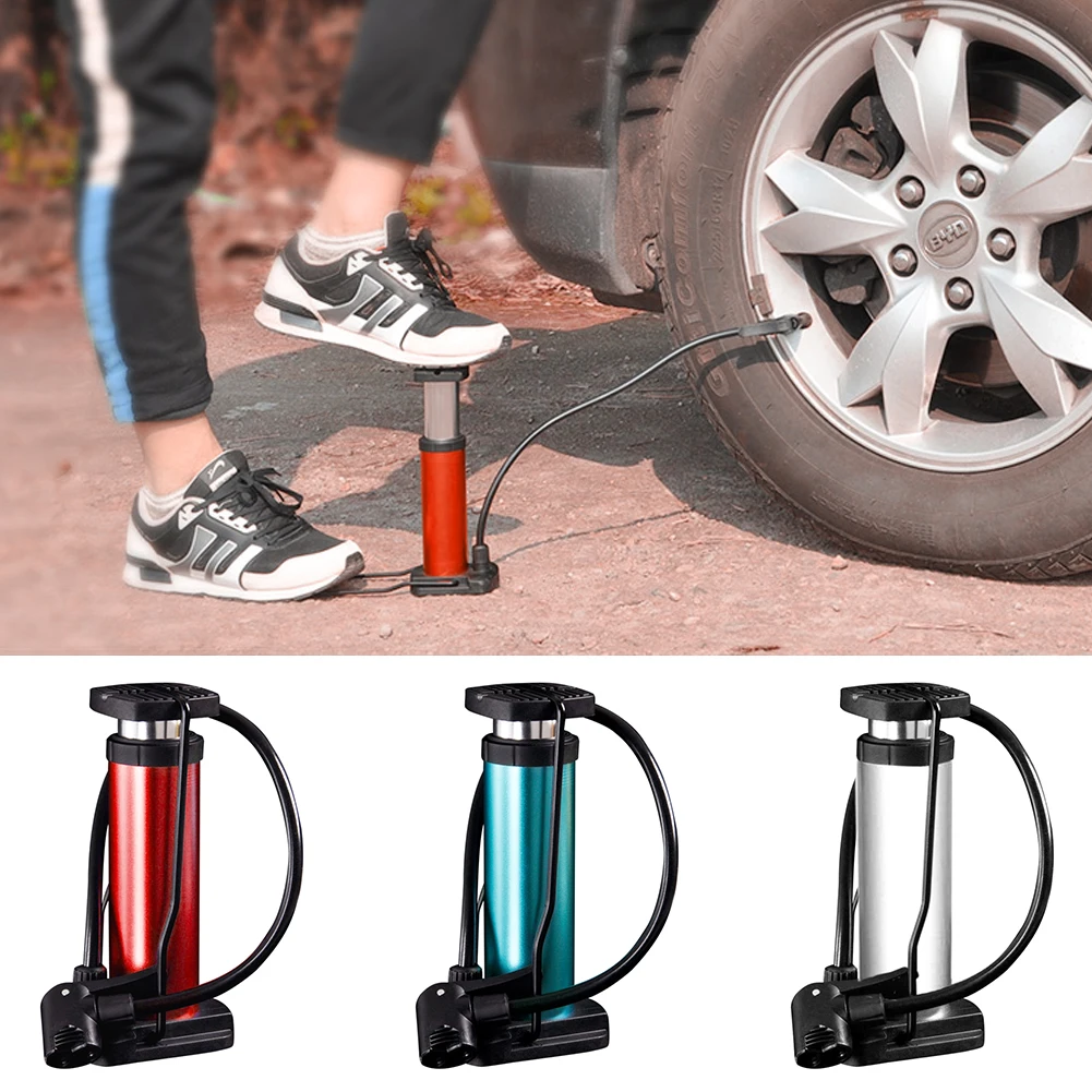 Mini bomba de aire para neumáticos de motocicleta y bicicleta, compresor de pie de alta presión con manómetro, 120 Psi