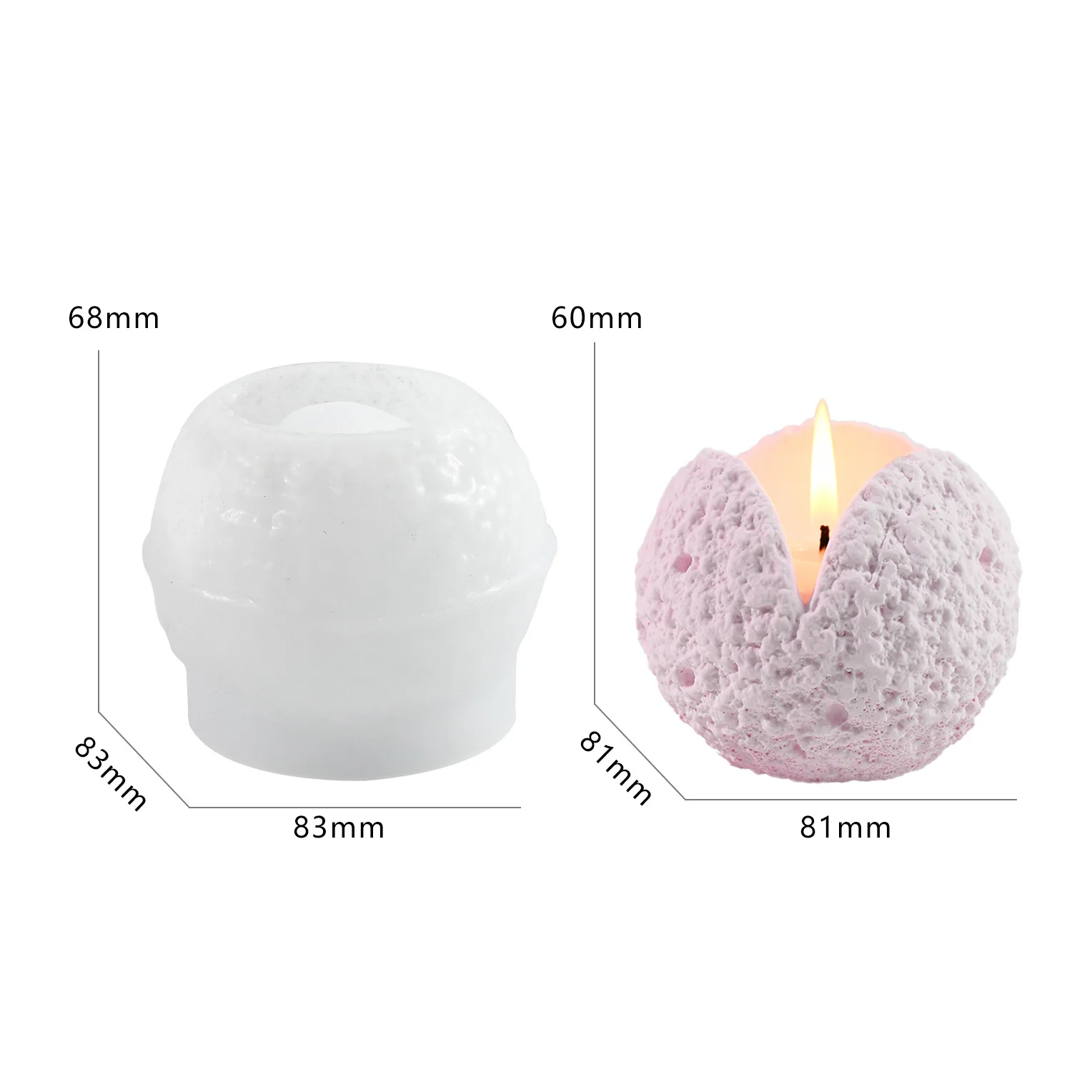 3D Petal Meteorite Spherical Silicone Mold Cement Pattern Gypsum Aromatherapy Candle Cup Silicone Mold