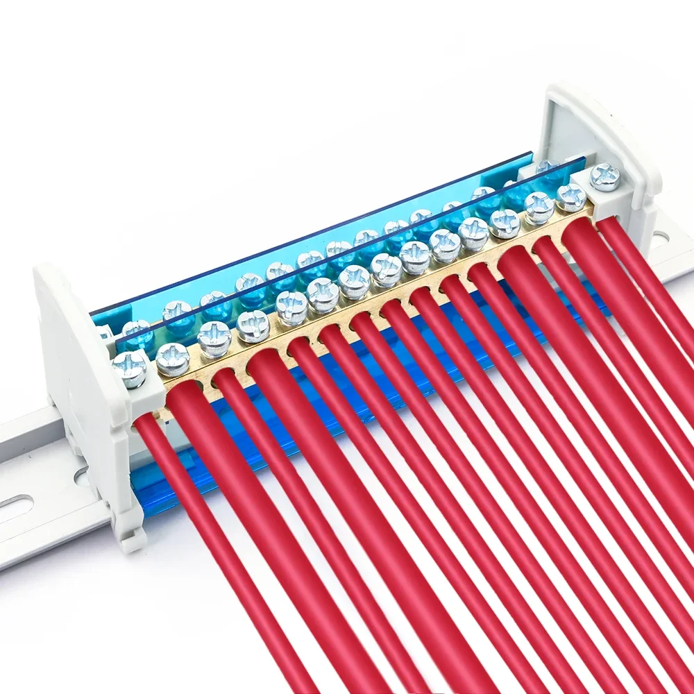 WDH215 Din Rail Terminal Block Modular Screw Connection Power Distribution Block Box Universal Electric Wire Junction Box 1 PC