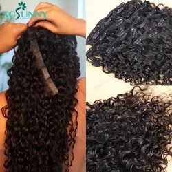 Seamless PU Clip In Hair Extensions Human Hair Water Wave Burmese Clip Ins Extensions Curly 120g/140g/240g Wholesale For Women