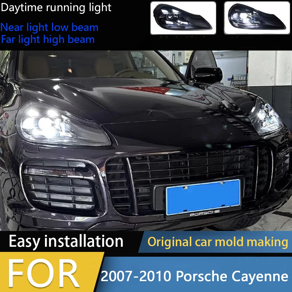 

Стайлинг автомобиля для фар Porsche Cayenne 2007-2010 Cayenne GTS светодиодные фары проекторные линзы DRL аксессуары для фар