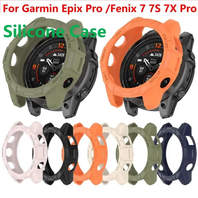 TPU Protective Case Cover For Garmin Epix Pro Fenix 7 7S 7X Pro Smart Watch Band Soft Silicone Bumper Protector Shell Accessoies