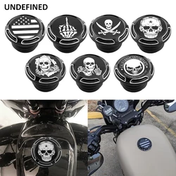 Skull Fuel Tank Cap Vented Oil Gas Caps for Harley Touring Road King Street Glide Electra Glide Softail Dyna FXD 1996-2022