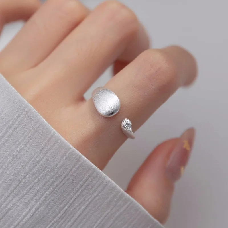 

S925 Sterling Silver Ring, Light Luxury and Simple Temperament Ins Niche Design Fashionable and Versatile Opening Adjustable Rin
