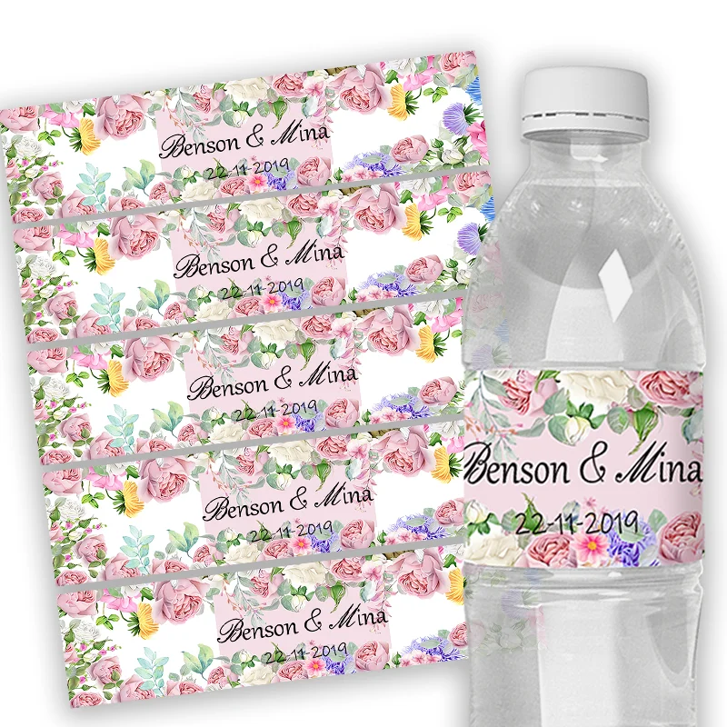 24PCS Cusomize Water Bottle Label Water Bottle Wrappers Kids Birthday Party Decoration Birhday Wedding Baby Shower