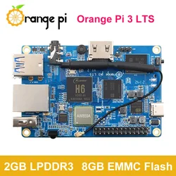 Orange Pi 3 LTS 2GB LPDDR3 8GB EMMC AllWinner H6 SoC Mini Computer WiFi BT5.0 Gigabit Ethernet Run Android 9.0 Ubuntu Debian OS