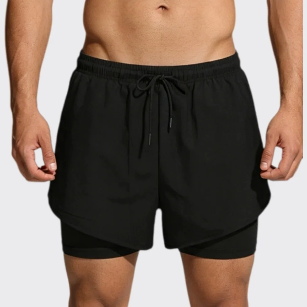 Summer Men Running Shorts Athletic Wear With Pockets Fitness Sports Shorts Quick Dry Breathable Gym Jogging Training Short Pant