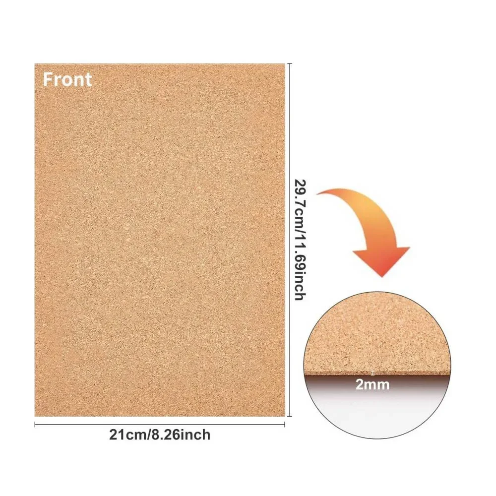 10Pcs 2mm Thickness Cork Insulation Sheets Square Wood Board Mats for Coasters Drawing Picture DIY Crafts Without Self-Adhesive