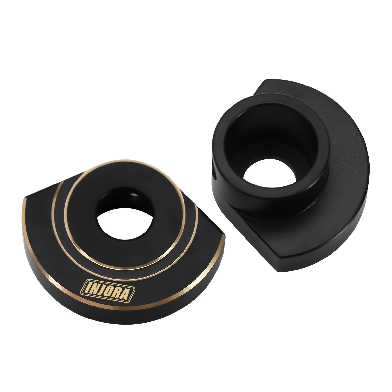 INJORA Black Coating Brass Rear Axle Tube Cap for 1/10 RC Crawler Axial SCX10 PRO Upgrade