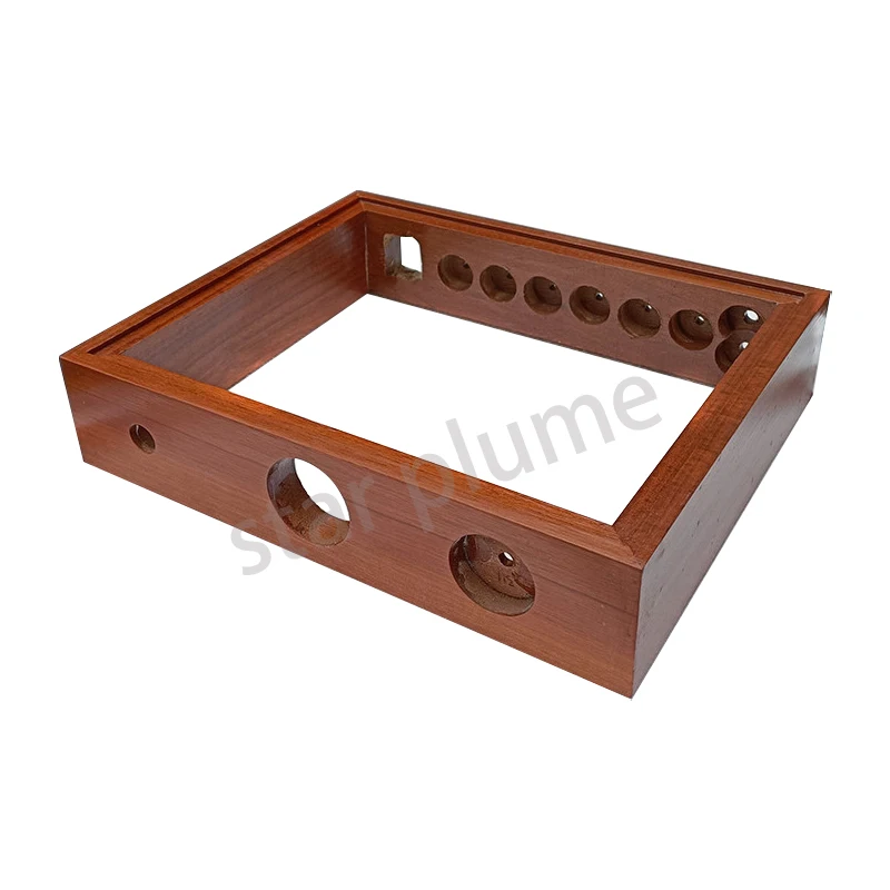 300*65*250mm Sapele Solid Wood Frame Aluminum Amplifier Case VU Meter PostAmplifier Vacuum Tube Amplifier Chassis Shell DIY Box