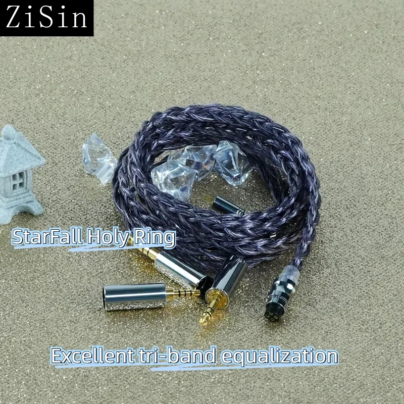 ZiSin-51 with Modular In-Ear Headphone Upgrade Cable with IE900 2-Pin MMCX mini 4xlr for M5 Olina Fudu DZ4 Quintet F1 Pro